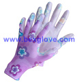 Nitrile Coating, Transparent, 13 Gauge Polyester Liner, Flora Patterns Safety Gloves
